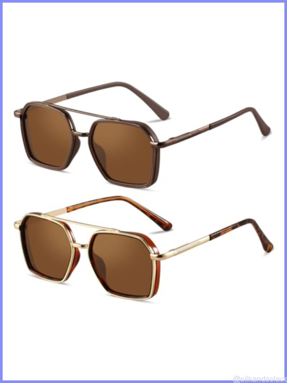 Tangle Free Polarized Aviator Sunglasses Retro UV400 Unisex